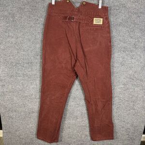 Frontier Classics Men Western Pants Size 34(32) Red Canvas High Waist Cinch Back